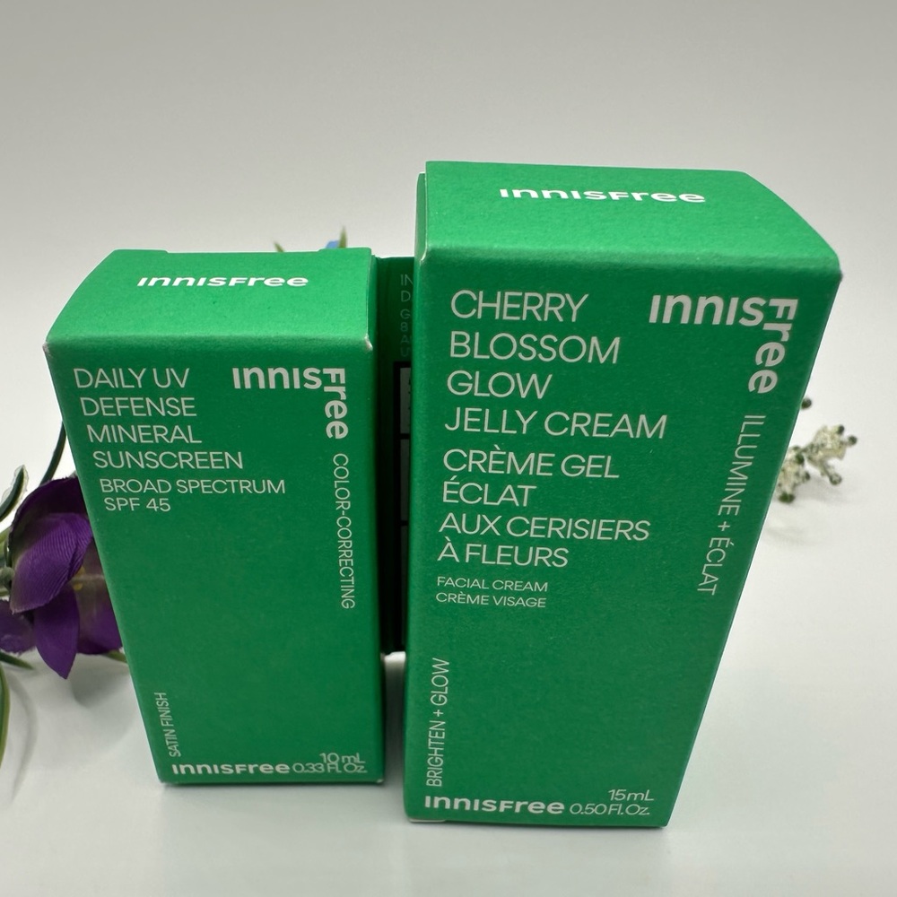 Innisfree Cherry Blossom Glow Jelly Cream and Daily UV Defense Mineral Sunscreen